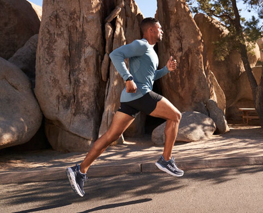 Hoka One One Mens Running Shoes - Bondi 7 - Navy - VQSP82340